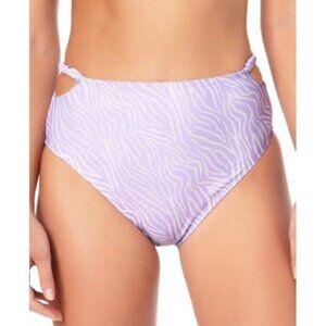 California Waves Juniors Large Lilac Smocked High-Waist Bikini Swim Bottoms 1583